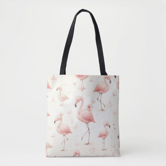 Niedlicher Flamingo Flock Tasche (Vorderseite)