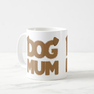 Niedlicher, flauschiger "dog mum" Phrase mit Hunde Kaffeetasse