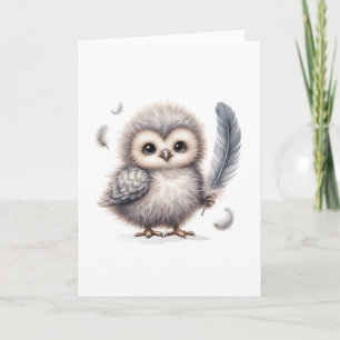 Niedlicher, flauschiger Owl-Allokcasion-Blankgrüße Karte
