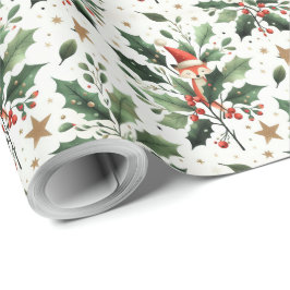 Niedlicher flauschiger Weihnachtskranz Geschenkpapier