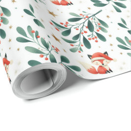 Niedlicher flauschiger Weihnachtskranz Geschenkpapier