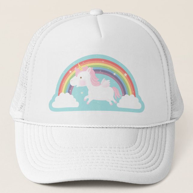 Niedlicher FliegenUnicorn und Truckerkappe (Vorderseite)