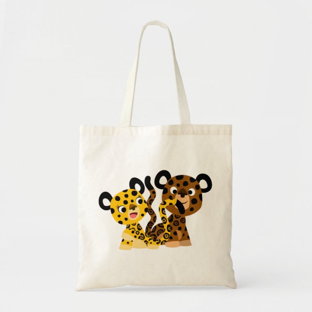 Niedlicher Flirtatisches Cartoon Jaguars Bag Tragetasche (Vorne)