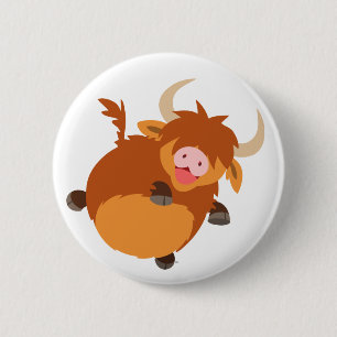 Niedlicher Floating-Cartoon Höheres Kuh-Button-Abz Button