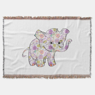 Niedlicher Floral Baby Elephant Decke