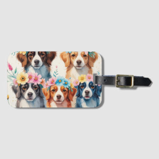 Niedlicher Floral Dog Gepäckträger Gepäckanhänger