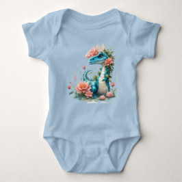 Niedlicher floraler Dinosaurier Baby Strampler
