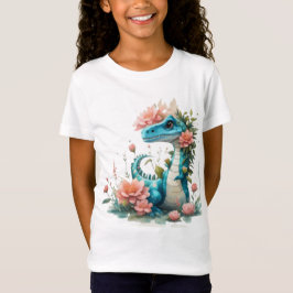 Niedlicher floraler Dinosaurier T-Shirt