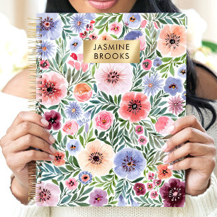 Niedlicher floraler Individuelle Name Planer