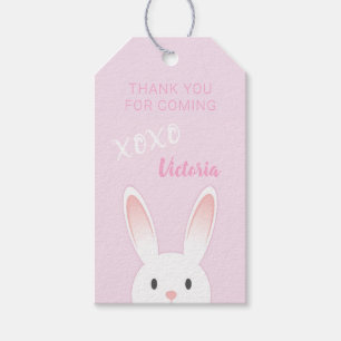 Niedlicher Flüchtige Blick-a-boo Bunny Geburtstag Geschenkanhänger