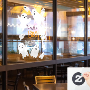 Niedlicher flüchtige Blick ein Drehbuch Halloween Fensteraufkleber