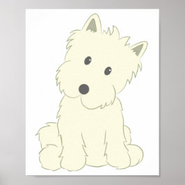Niedlicher Fluffy Dog T - Shirt Poster