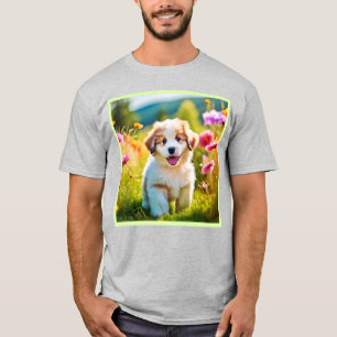 Niedlicher Fluffy Welpe T-Shirt