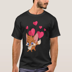 Niedlicher Fockenwald Tierart Wildlife Hearts Fox T-Shirt