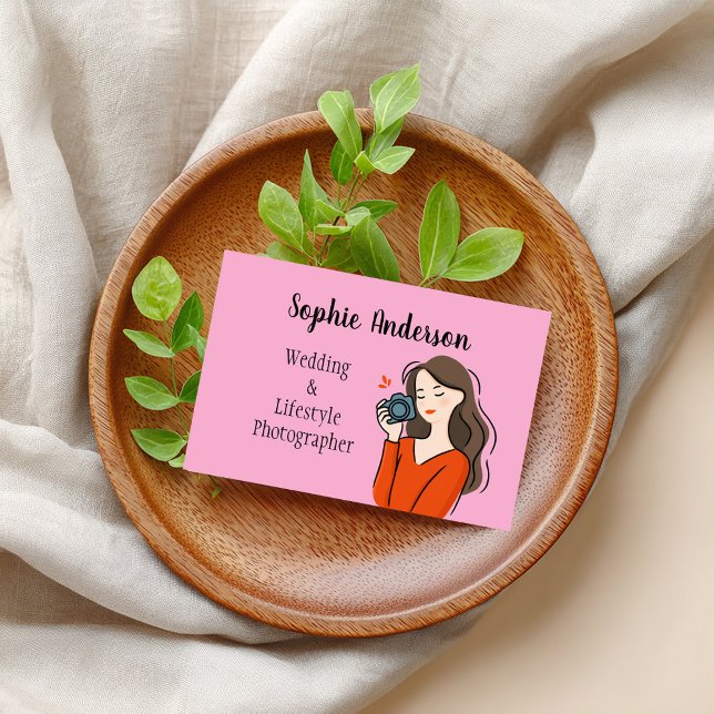 niedlicher Fotograf gezeichnet mit Malerei Visitenkarte (Von Creator hochgeladen)