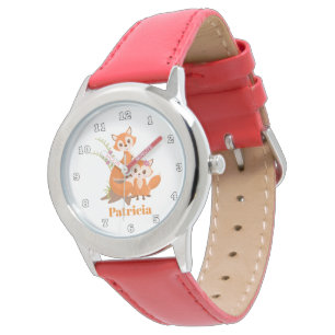 Niedlicher Fox addieren Namensmädchen Armbanduhr