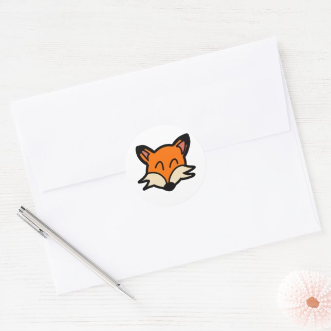 Niedlicher Fox-Aufkleber Runder Aufkleber (Umschlag)