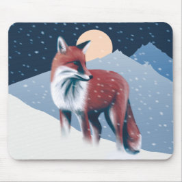 Niedlicher Fox in der Winterschneeillustration Mousepad