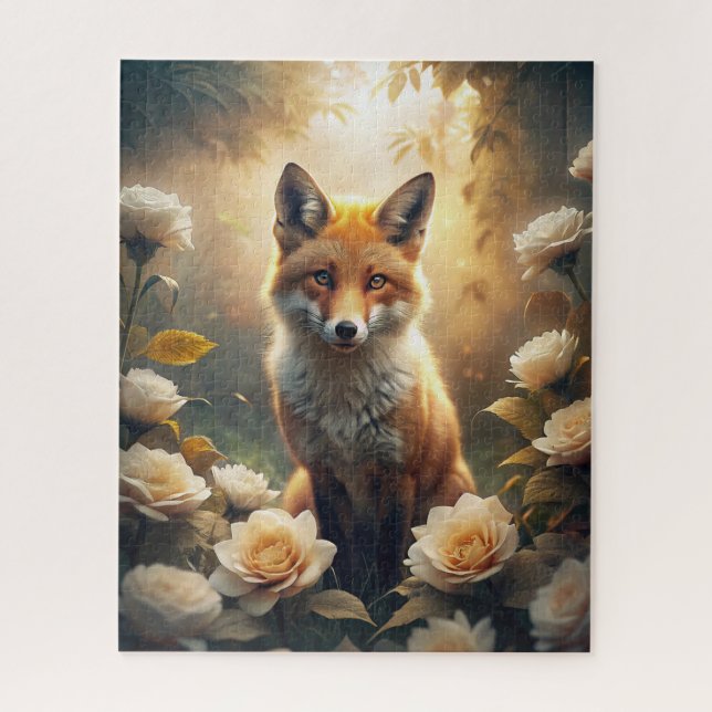 Niedlicher Fox mit Blume (Vertikal)