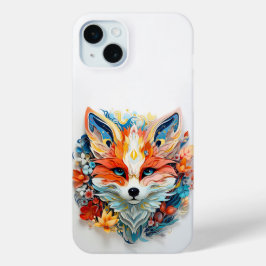 Niedlicher Fox mit Blume Paper Cutout Case-Mate iPhone Hülle