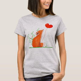 Niedlicher Fox mit einem Herzballon T-Shirt