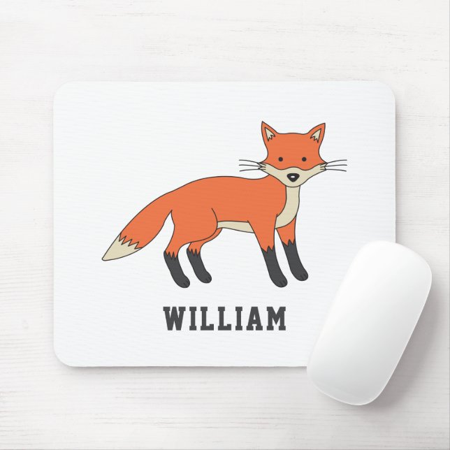 Niedlicher Fox-Personalisierter Individuelle Name  Mousepad (Mit Mouse)