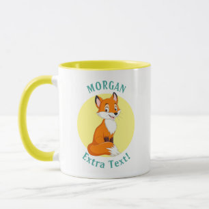 Niedlicher Fox, Personalisierung von Name und Meld Tasse