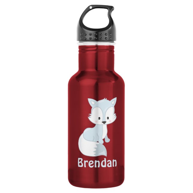Niedlicher Fox scherzt personalisiertes Trinkflasche (Vorderseite)