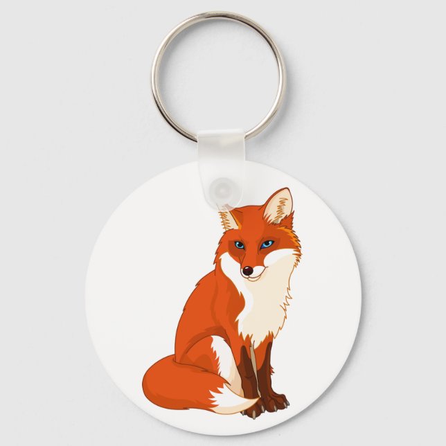 Niedlicher Fox-Sitting-Schlüsselanhänger Schlüsselanhänger (Vorderseite)