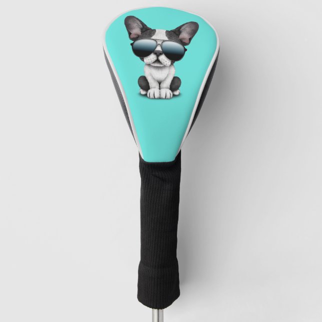 Niedlicher französische Bulldoggen-Welpen-tragende Golf Headcover (Vorderseite)