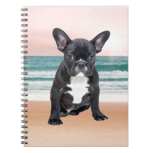 Niedlicher französischer Bulldog Beach Notizblock