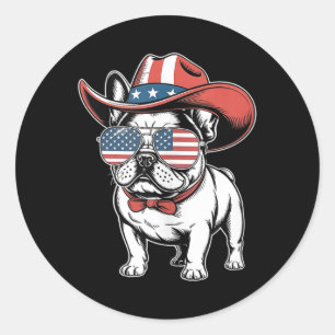 Niedlicher französischer Bulldog Funny Dog US-amer Runder Aufkleber