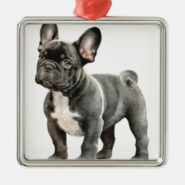 NIEDLICHER FRANZÖSISCHER BULLDOG-HUND ORNAMENT AUS METALL