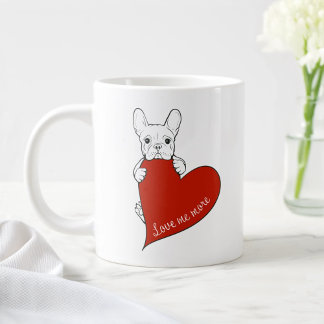 Niedlicher französischer Bulldog mit einem roten H Jumbo-Tasse