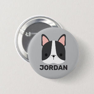 Niedlicher französischer Bulldog mit Personalisier Button