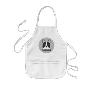 Niedlicher französischer Bulldog mit Personalisier Kinderschürze