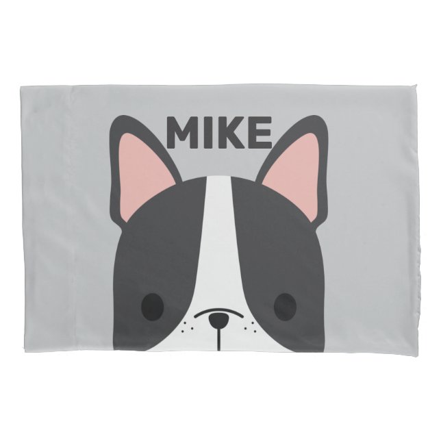 Niedlicher französischer Bulldog mit Personalisier Kissenbezug (Vorderseite)