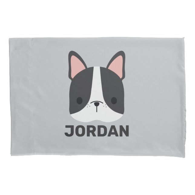 Niedlicher französischer Bulldog mit Personalisier Kissenbezug (Vorderseite)