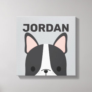 Niedlicher französischer Bulldog mit Personalisier Leinwanddruck