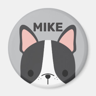 Niedlicher französischer Bulldog mit Personalisier Magnet