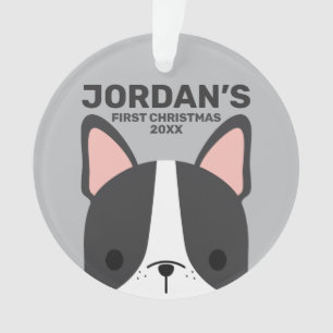Niedlicher französischer Bulldog mit Personalisier Ornament