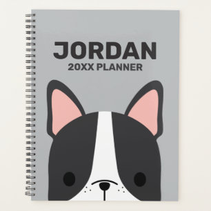Niedlicher französischer Bulldog mit Personalisier Planer
