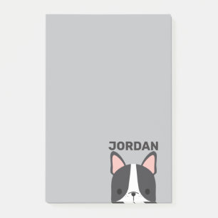 Niedlicher französischer Bulldog mit Personalisier Post-it Klebezettel