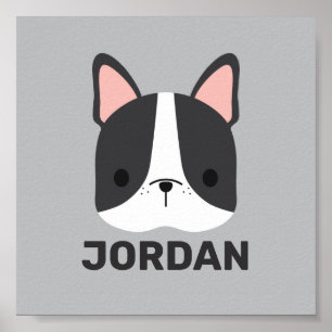 Niedlicher französischer Bulldog mit Personalisier Poster