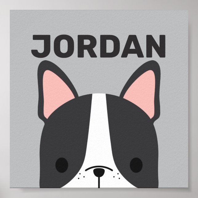 Niedlicher französischer Bulldog mit Personalisier Poster (Vorne)