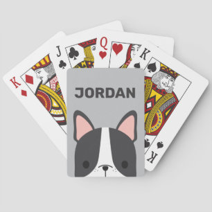 Niedlicher französischer Bulldog mit Personalisier Spielkarten