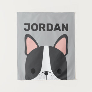 Niedlicher französischer Bulldog mit Personalisier Wandteppich