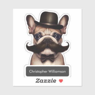 Niedlicher französischer Bulldog-Name Aufkleber