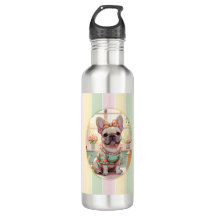 Niedlicher französischer Bulldog Pastell Lines Cot