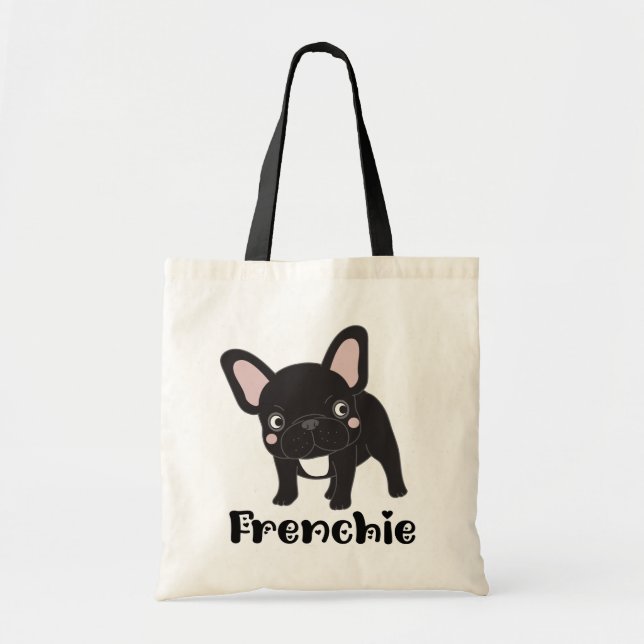 Niedlicher französischer Bulldog Puppy Dog Cartoon Tragetasche (Vorne)